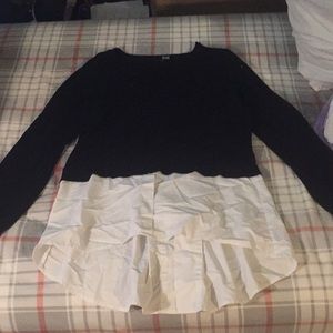 a black and white top long sleave